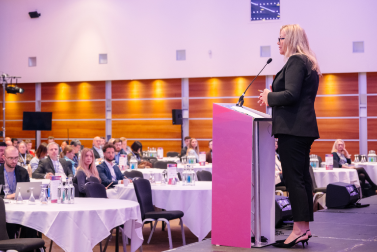 Industry expert presenting on peptide therapeutics and drug development at Peptide-Based Therapeutics Europe.