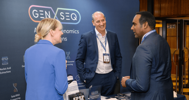 Sponsor exhibition booth showcasing peptide therapeutics solutions at Peptide-Based Therapeutics Europe.